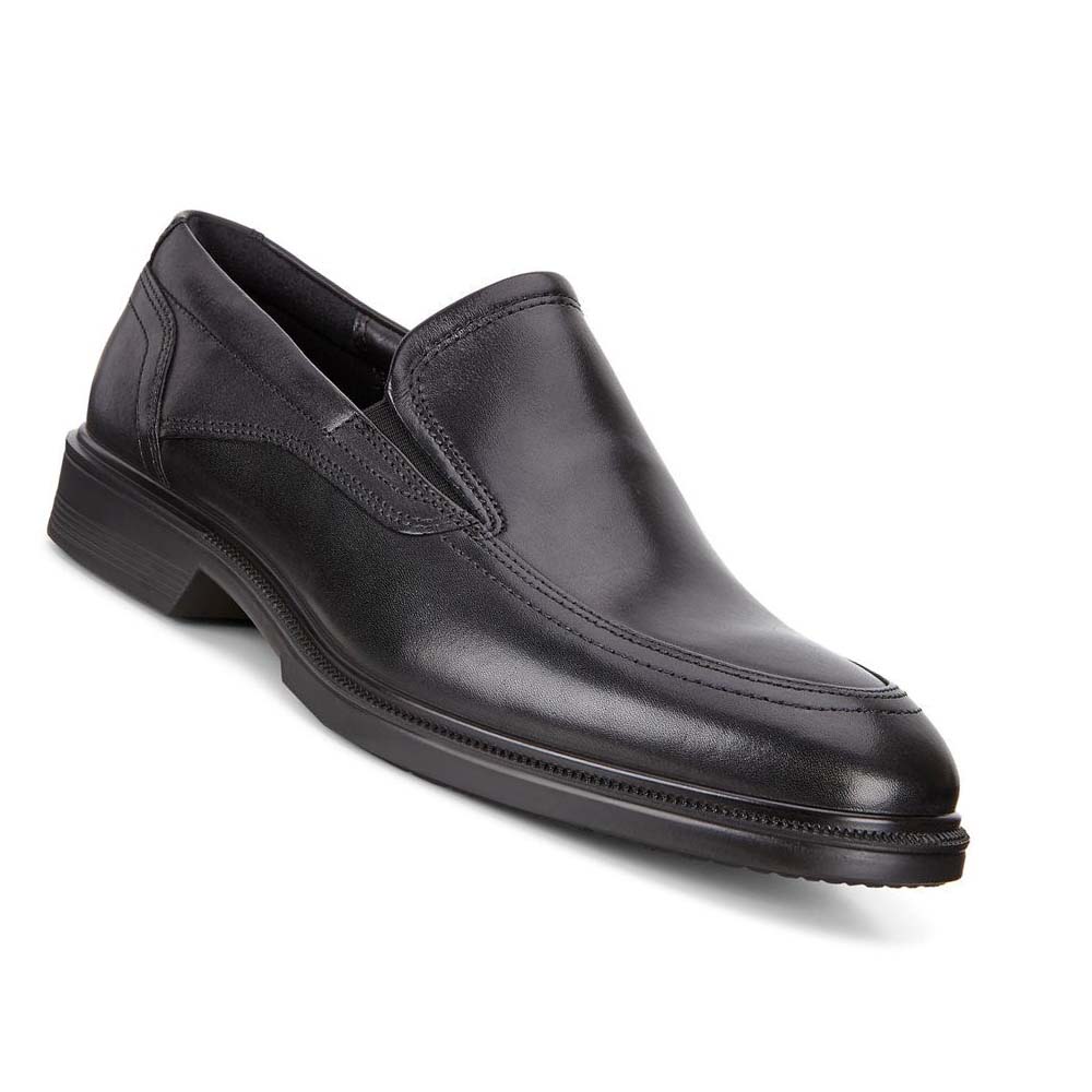 Men's Ecco Lisbon Apron Slip On Dress Shoes Black | Canada 519FDN